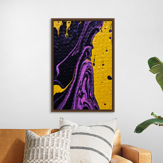 "Yellow and Purple Abstract Painting"