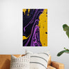 "Yellow and Purple Abstract Painting"