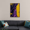 "Yellow and Purple Abstract Painting"