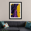 "Yellow and Purple Abstract Painting"