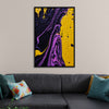 "Yellow and Purple Abstract Painting"