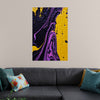 "Yellow and Purple Abstract Painting"