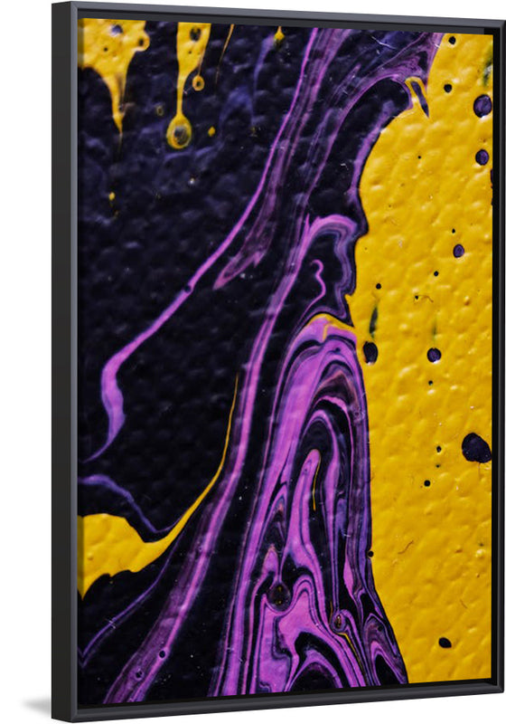 "Yellow and Purple Abstract Painting"