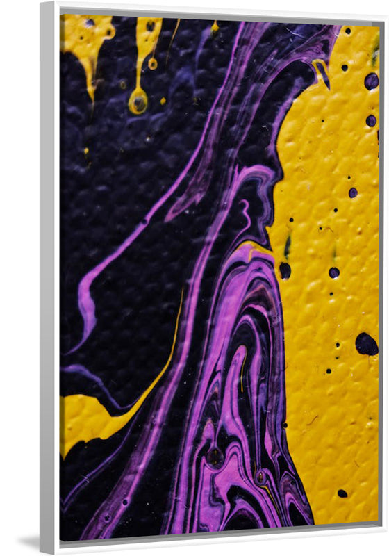 "Yellow and Purple Abstract Painting"