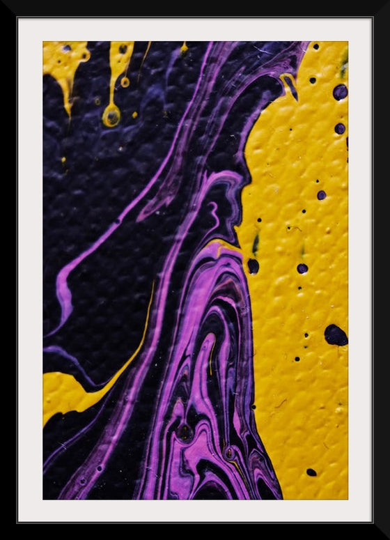 "Yellow and Purple Abstract Painting"