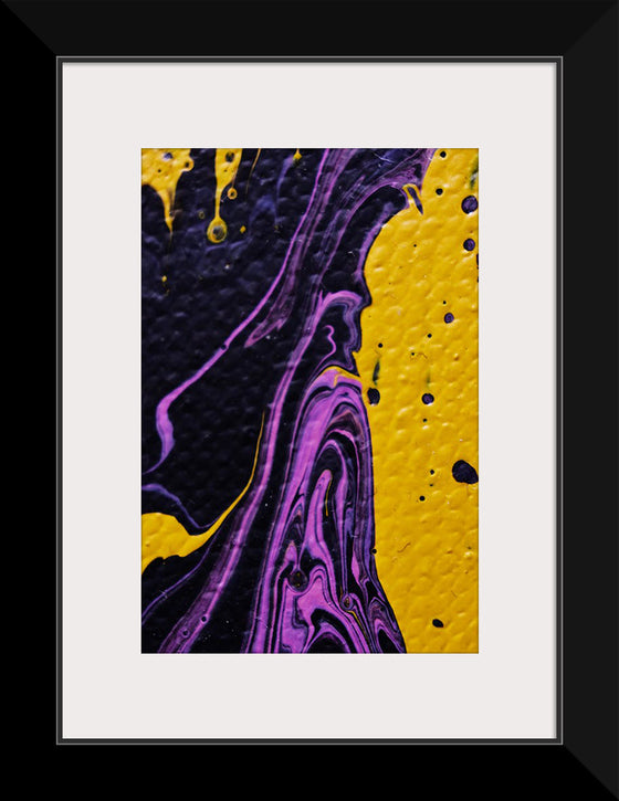 "Yellow and Purple Abstract Painting"