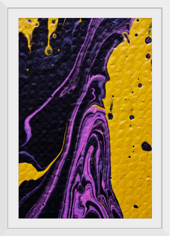 "Yellow and Purple Abstract Painting"