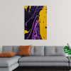 "Yellow and Purple Abstract Painting"