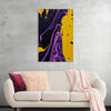 "Yellow and Purple Abstract Painting"