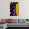 "Yellow and Purple Abstract Painting"