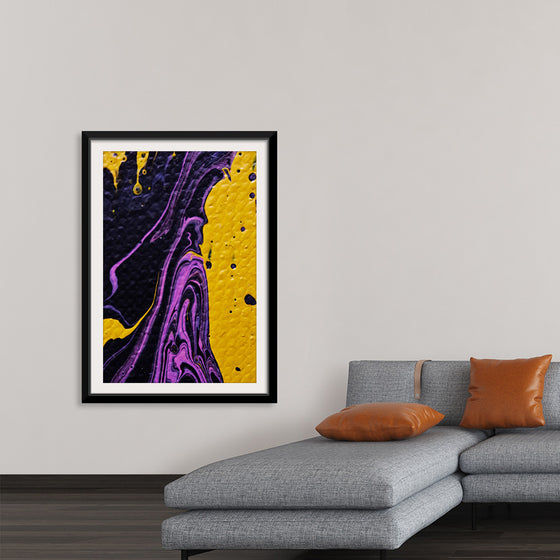 "Yellow and Purple Abstract Painting"