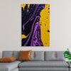 "Yellow and Purple Abstract Painting"