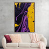 "Yellow and Purple Abstract Painting"