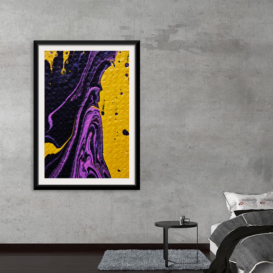 "Yellow and Purple Abstract Painting"