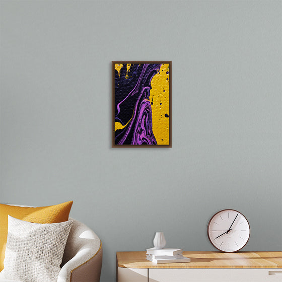 "Yellow and Purple Abstract Painting"