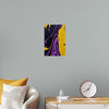 "Yellow and Purple Abstract Painting"