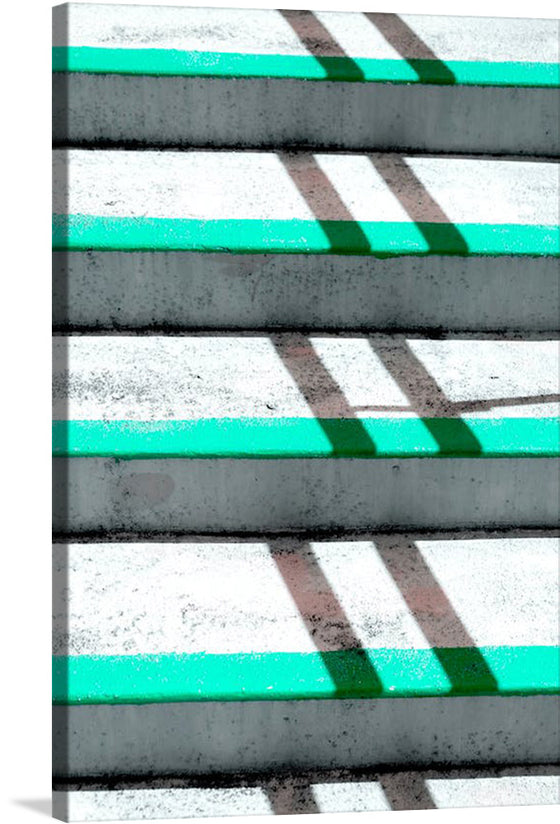 This print by Henry & Co. is a modern and abstract piece that would make a great addition to any home or office. The print features a series of horizontal lines in varying shades of green and gray, creating a sense of depth and dimension.