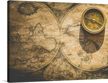  “Beige Analog Compass” is a beautiful print that would make a great addition to any home or office. It features a vintage map with an analog compass on top, giving it a classic and timeless feel.