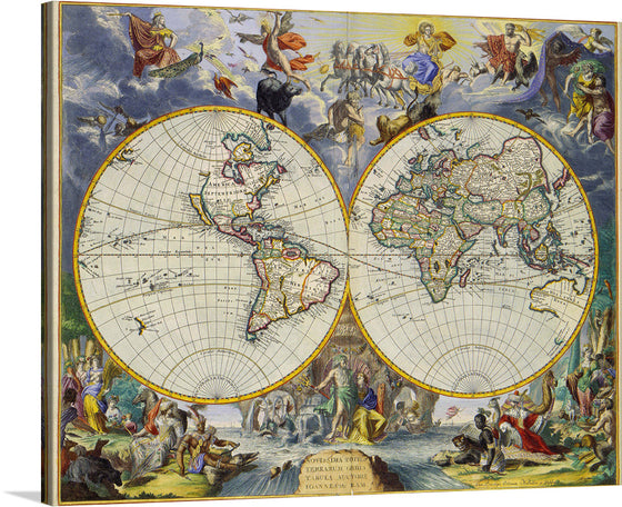 This "Atlas Van Der Hagen"&nbsp;print from 1683 is a beautiful and fascinating piece of art that would be a great addition to any home or office. The map is incredibly detailed and accurate, and it provides a fascinating glimpse into the world as it was seen at the time.