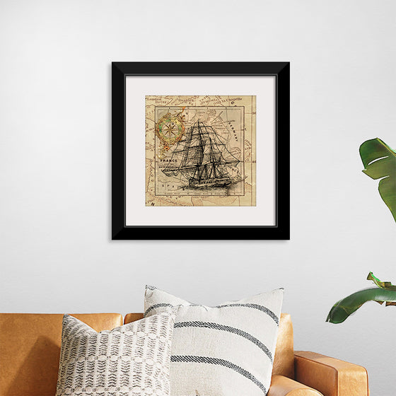 "Ship Map Art Collage"