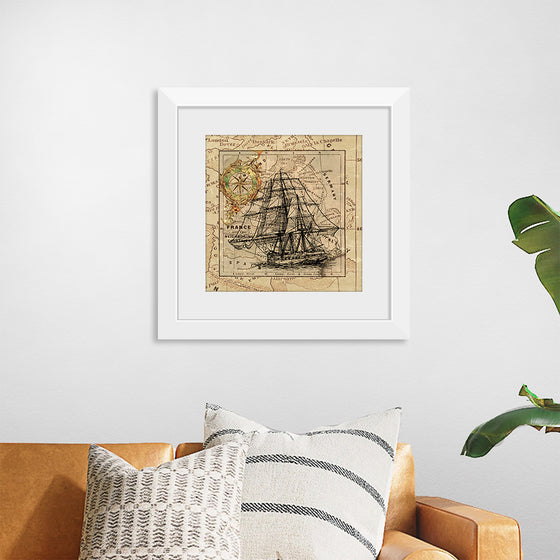 "Ship Map Art Collage"