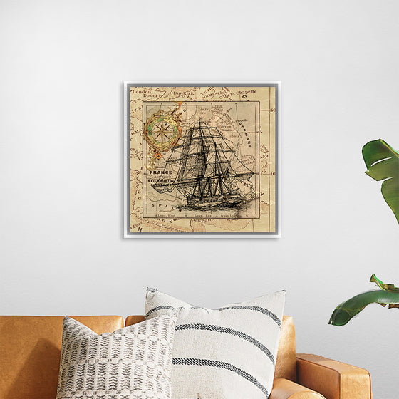 "Ship Map Art Collage"