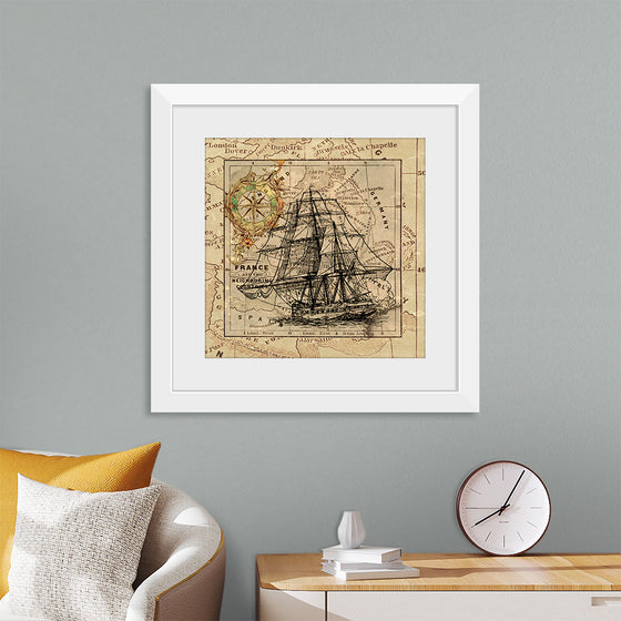 "Ship Map Art Collage"