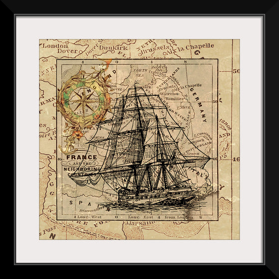 "Ship Map Art Collage"