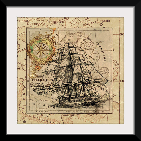 "Ship Map Art Collage"