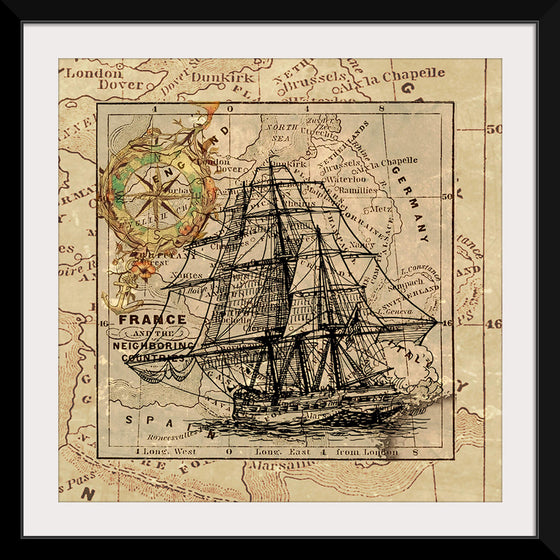 "Ship Map Art Collage"