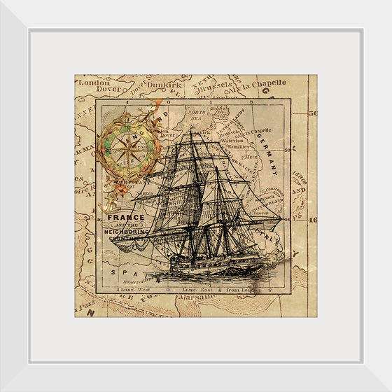 "Ship Map Art Collage"