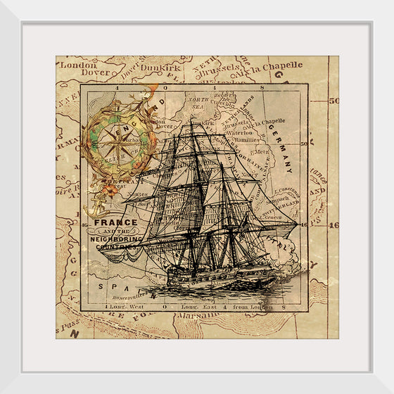 "Ship Map Art Collage"