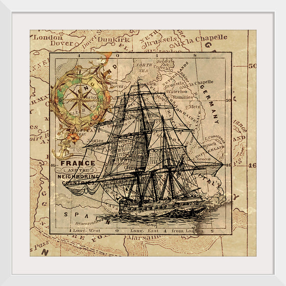 "Ship Map Art Collage"