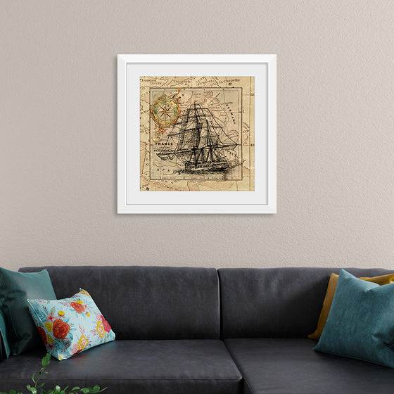 "Ship Map Art Collage"