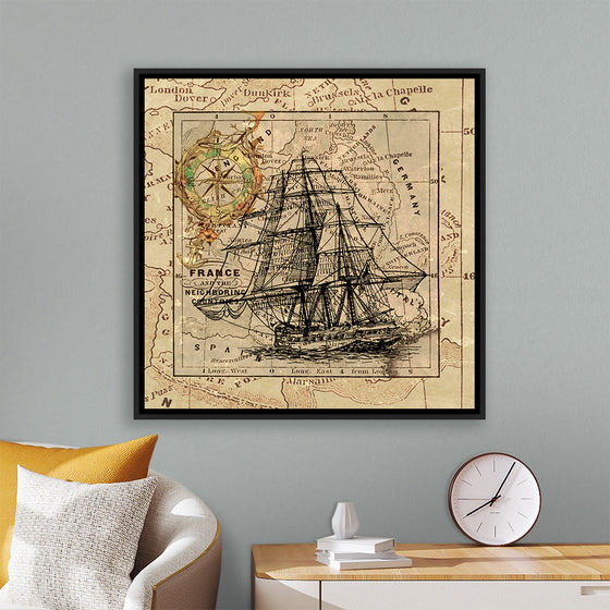 "Ship Map Art Collage"