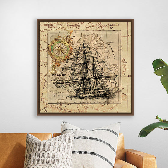 "Ship Map Art Collage"