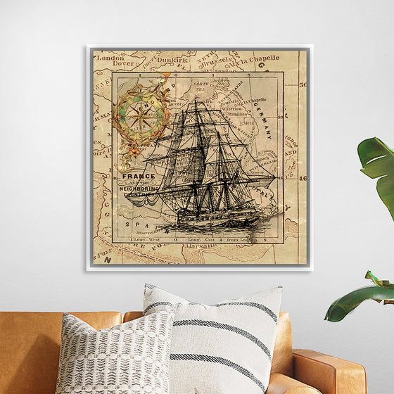 "Ship Map Art Collage"