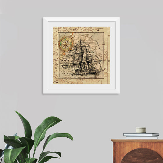 "Ship Map Art Collage"