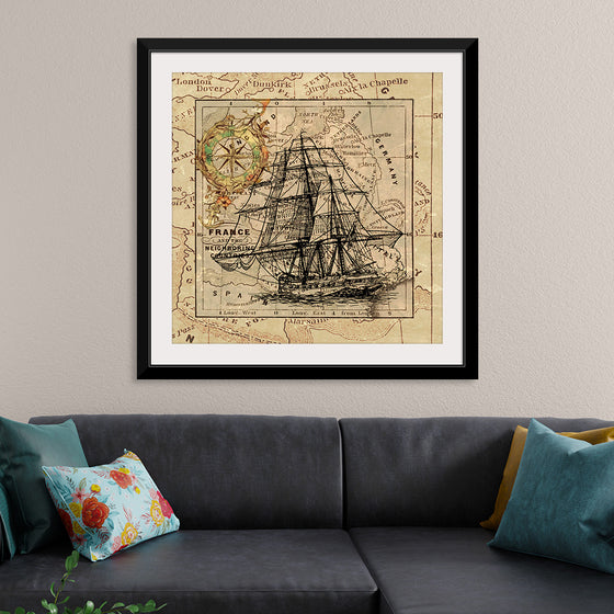 "Ship Map Art Collage"