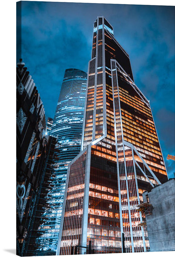 Elevate your space with the mesmerizing allure of city lights with this stunning print, “Low Angle Photography of a High Rise Building at Night.” Every glance reveals a symphony of lights and architectural majesty, capturing the vibrant energy and sophistication of urban life.