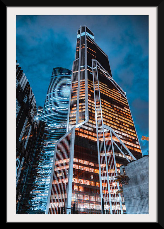 "Low Angle Photography of a High Rise Building at Night", Nikolai Lapshin