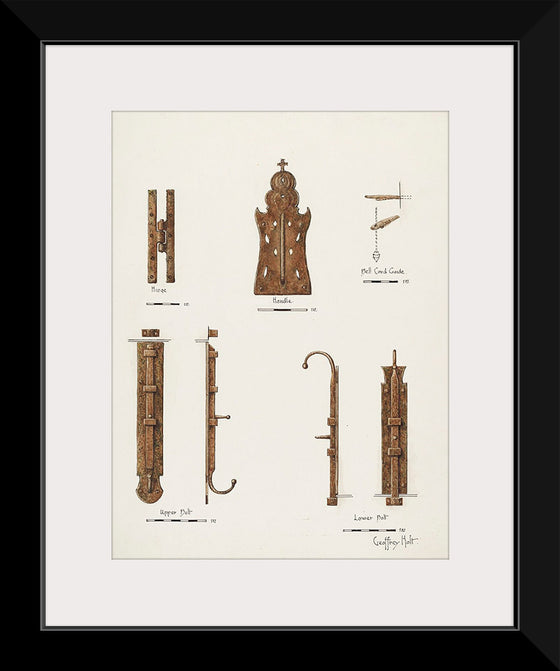 "Hardware Details (of doors) (ca. 1940)", Geoffrey Holt