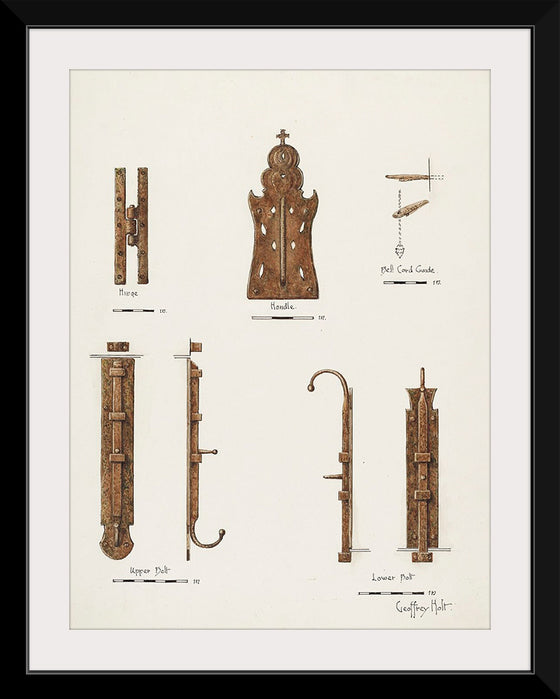 "Hardware Details (of doors) (ca. 1940)", Geoffrey Holt