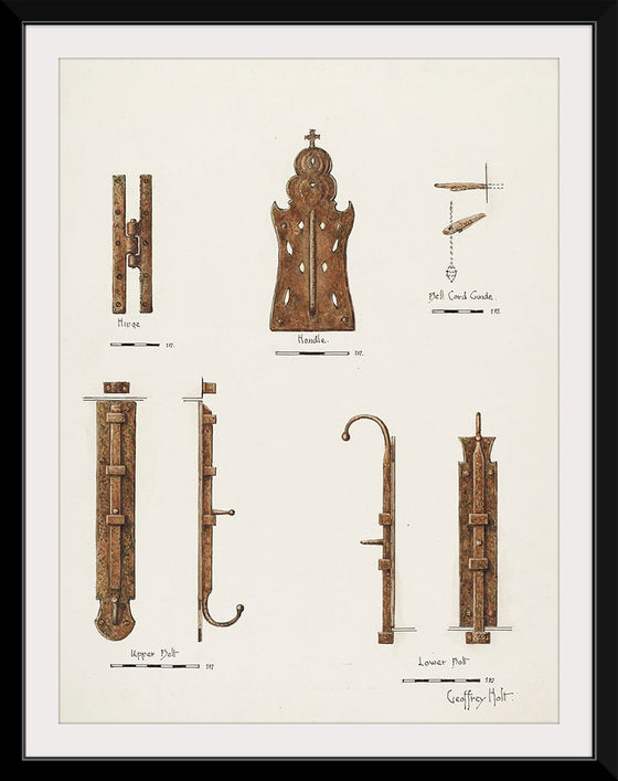 "Hardware Details (of doors) (ca. 1940)", Geoffrey Holt