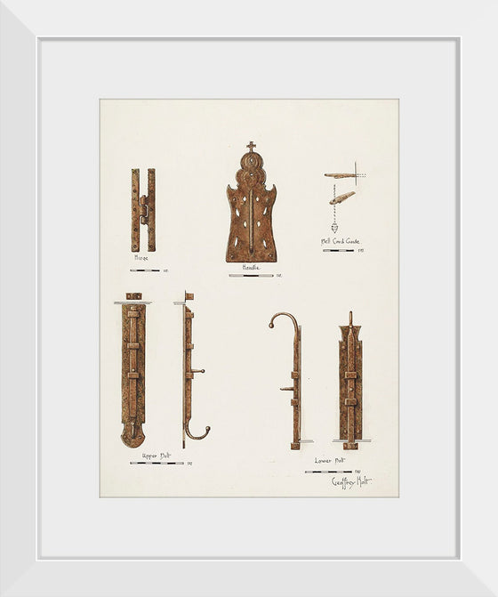 "Hardware Details (of doors) (ca. 1940)", Geoffrey Holt