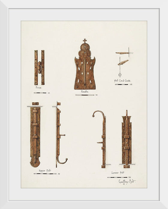 "Hardware Details (of doors) (ca. 1940)", Geoffrey Holt