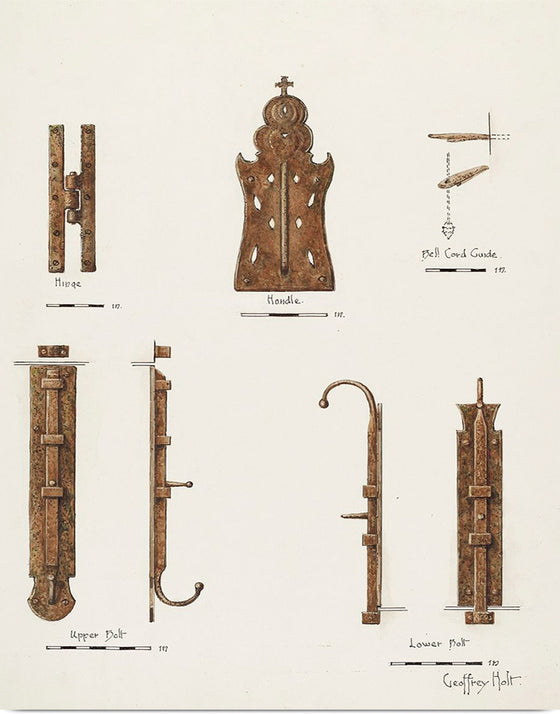 "Hardware Details (of doors) (ca. 1940)", Geoffrey Holt