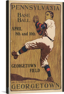 Step back in time with John E. Sheridan’s iconic artwork, “Pennsylvania vs. Georgetown.” This exquisite print captures the golden age of baseball, showcasing a player mid-pitch, adorned in classic attire against a backdrop that exudes vintage charm. Every stroke and color choice encapsulates the spirit and passion of a bygone era, making it not just a piece of art but a slice of history. 