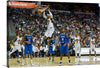 “Carmelo Anthony dunk USA vs Dominican Republic” by Daniel Hughes is a stunning print that captures the energy and excitement of a basketball game. The print features Carmelo Anthony, a professional basketball player, mid-dunk with the crowd in the background. 