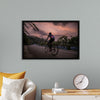 "Male bicycling along a treed road in Ooty"